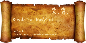Kovács Noémi névjegykártya